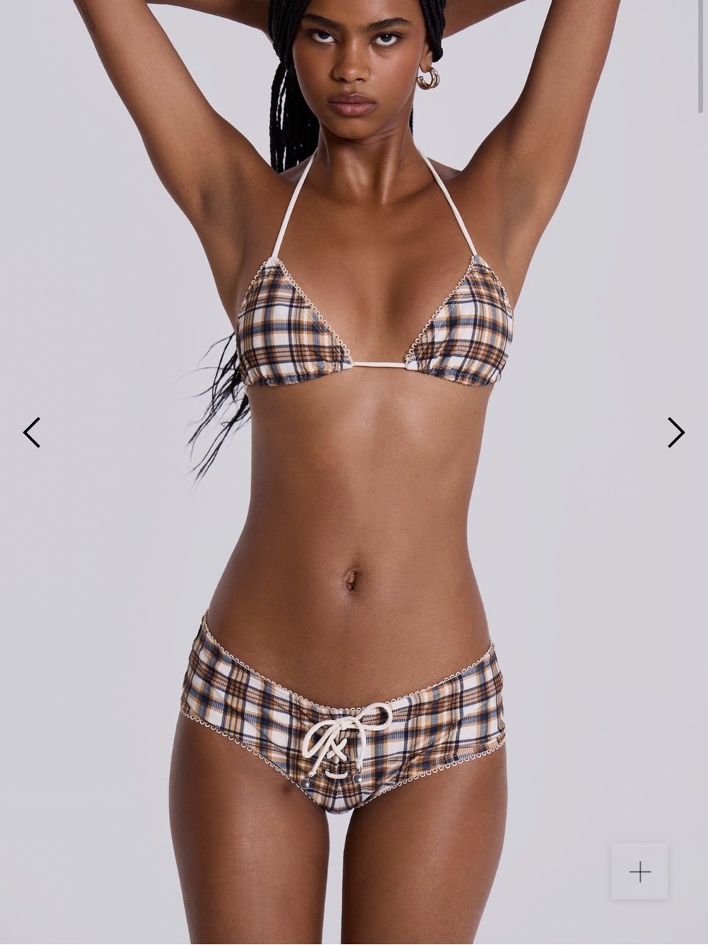 Jaded London Brown Checkered Bikini Set - Picture 1 of 3